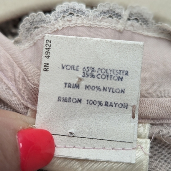 Gunne Sax Vintage Pastel Sheer Lace Button-Up Midi Girlhood Blouson Dress Size 5 - Picture 9 of 16